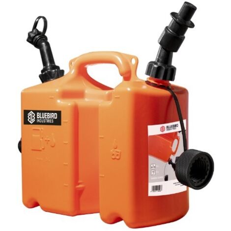 Bidón de plástico BLUEBIRD COMBI para aceite y gasolina, capacidad total 5 litros