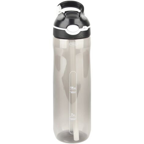 Bidon de sport 750ml portable avec paille, gourde plastique pour activités extérieures et fitness