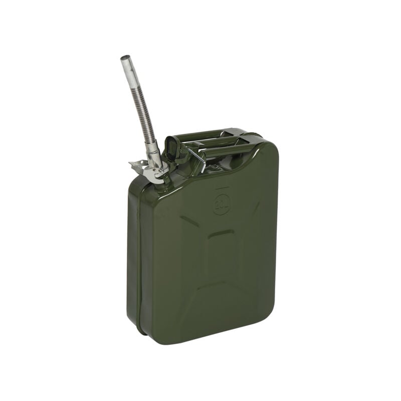 Bluedeer - Bidon de Stockage de Carburant 20L avec Tuyau de Versement à l'Anglaise, Vert Armée, 0.6mm