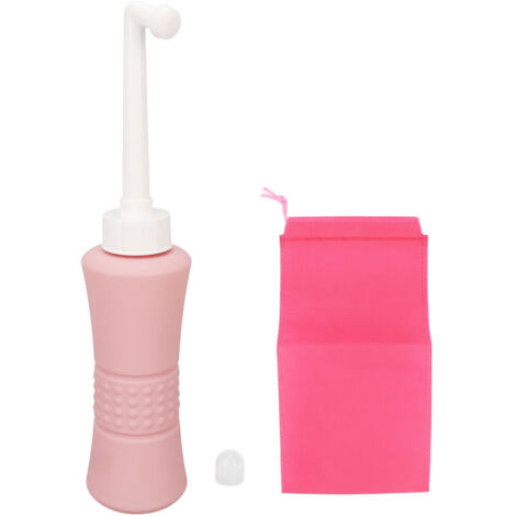 Bidon de voyage 500ML rose avec sac de rangement, bidet portable multi-usage pour soins post-partum et hygiène intime