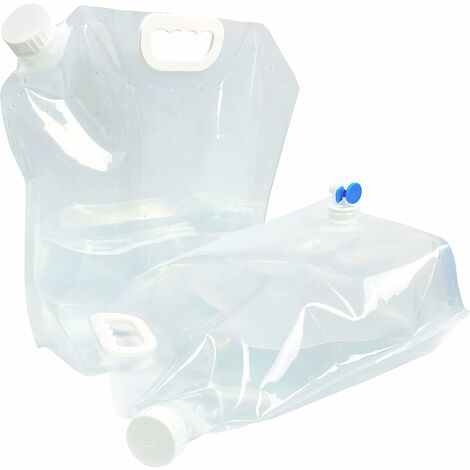Bidon d'eau pliable, lot de 2, réservoir d'eau de 10 L, pliable avec robinet, bidon d'eau potable portable, réservoir d'eau, sans BPA pour le camping, la randonnée, les pique-niques, l'escalade, les v