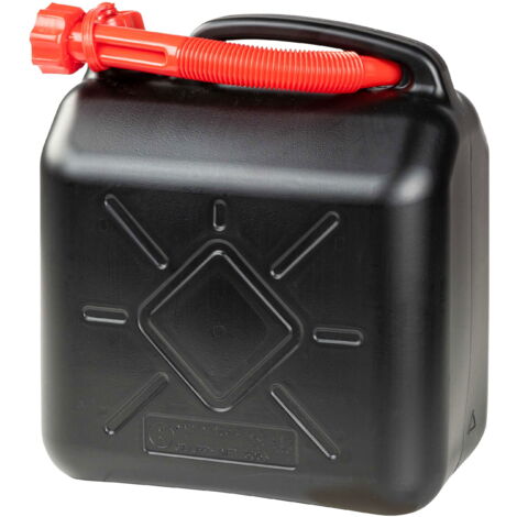 Bidon d'essence 10 litres, bidon de carburant homologué UN, bidon de réserve avec fermeture de sécurité noir/rouge