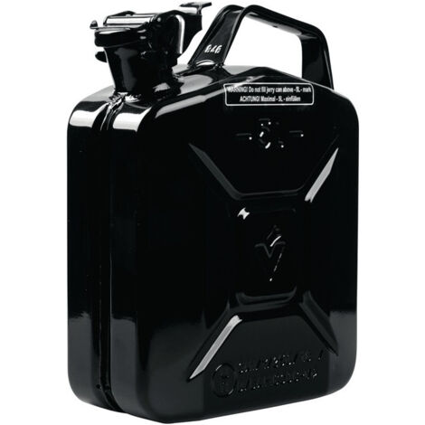 Bidon d'essence 5l tôle d'acier noir RAL 9005 0,9mm L230xL120xH310mm VALPRO