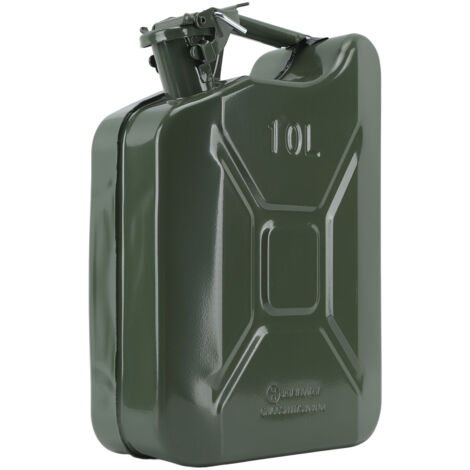 Bidon d'essence de 10 litres (2,6 gallons) en acier inoxydable, à ventilation automatique et avec poignée de transport
