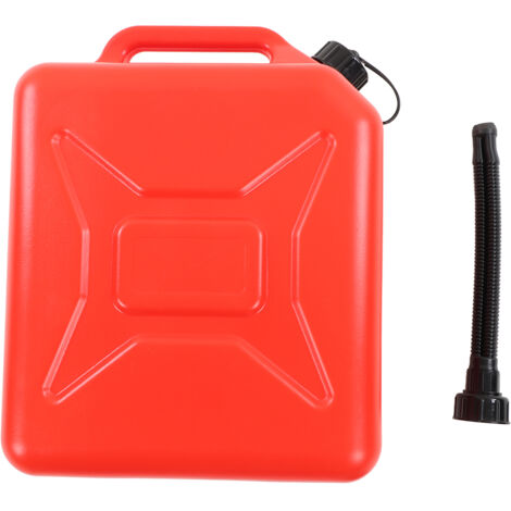 Bidon d'essence rouge de 10 litres (2,6 gallons) avec graduation, en PEHD épais et ABS ignifugé.