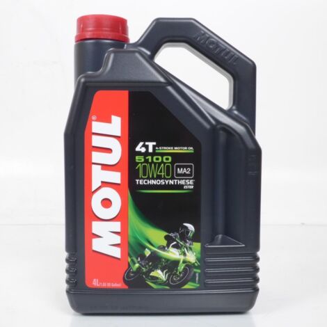 Bidon d'huile MOTUL 5100 10W40 MA2 Technosynthése pour moteur 4T