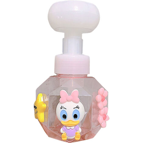 Bidon Doseur pour Shampoing et Lotion à Pompe, Bouteille Vide Réutilisable Large Ouverture, Antifuite, Plastique, Rose Caneton, 220g