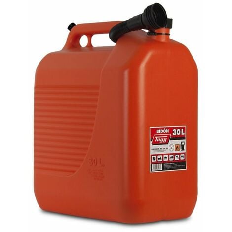 Bidon Trasvase Liquido Carburante 400X237X464Mm 30Lt Con Canula Plastico Rojo Tayg