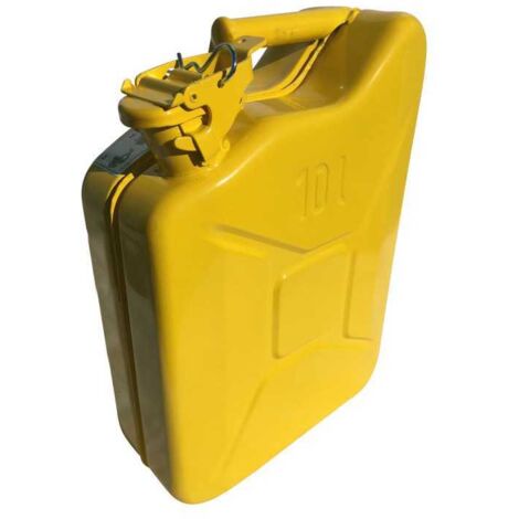 Bidón metálico para hidrocarburos de 10 litros amarillo