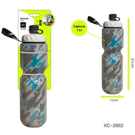 Botella Agua Cristal Transparente 1L con Tapa Hermética, Diseño Limones  Exprime la Vida 5,5X25 cm