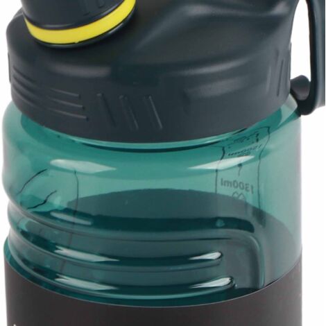 Bidon sportif 1700ml avec sangle, gourde plastique unisexe grande capacité, couleur verte.