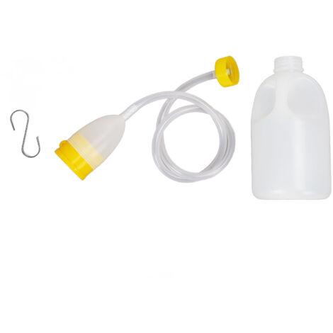 Bidon urinaire homme avec tube de 90 cm, capacité 1700 ml, couvercle anti-odeurs pour patients et personnes âgées