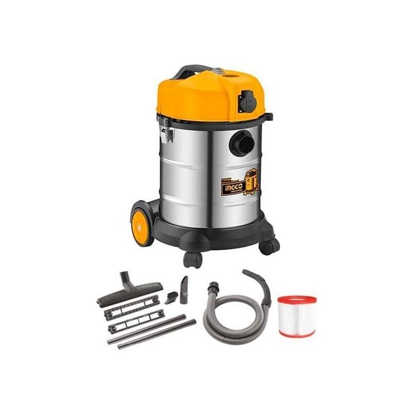 Bidone inox aspirapolvere solidi e liquidi 30LT