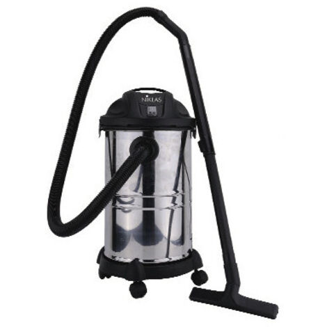 Bidone aspiratutto aspiracenere solidi e liquidi acciaio Inox Lt. 30 Niklas Domo Rac