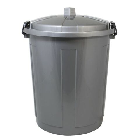 Bidone con coperchio chiuso grande 50 Lt antiodori o randagismo pattumiera da interno o esterno per la raccolta differenziata casa giardino locali commerciali - colorigenerali: grigio