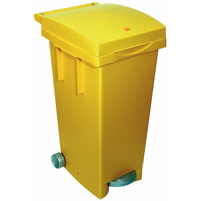 Bidone con ruote e pedale per raccolta differenziata 80Lt Blu ICS Yellow