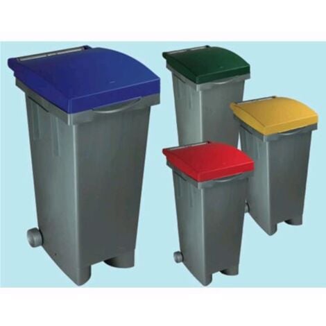Bidone con ruote per raccolta differenziata 80 lt Tata ICS -  Yellow