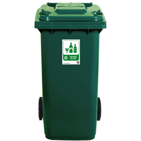 Bidone con ruote per rifiuti 120 LT pattumiera raccolta differenziata contenitore condominio ristoranti certificato UNI EN 840 - colorigenerali: VERDE