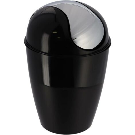 Bidone conico in pp con coperchio 5,6l - nero - Tendance