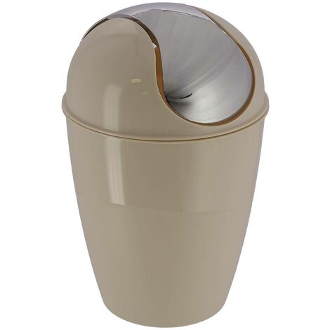 Bidone conico in pp con coperchio 5,6l - taupe - Tendance