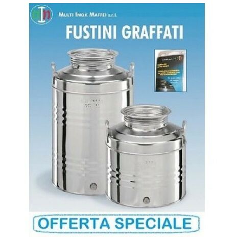 CONTENITORI CONTENITORE BIDONE FUSTO IN ACCIAIO INOX PER OLIO LT.15 -  Ferramenta Archimede