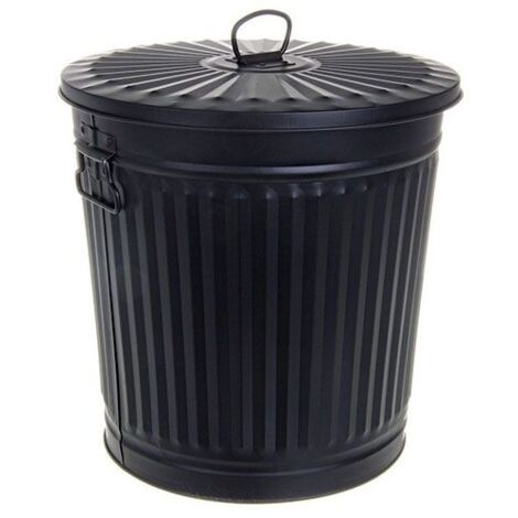 Bidone Contenitore London Met Nero Opaco 35 L Bizzotto - 0152120