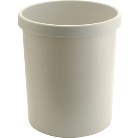 Bidone della spazzatura da 30 litri H405xØ350mm con bordo di presa, colore grigio chiaro