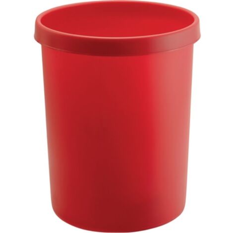 Bidone della spazzatura da 45 litri H480xØ390mm con bordo di presa in plastica rossa