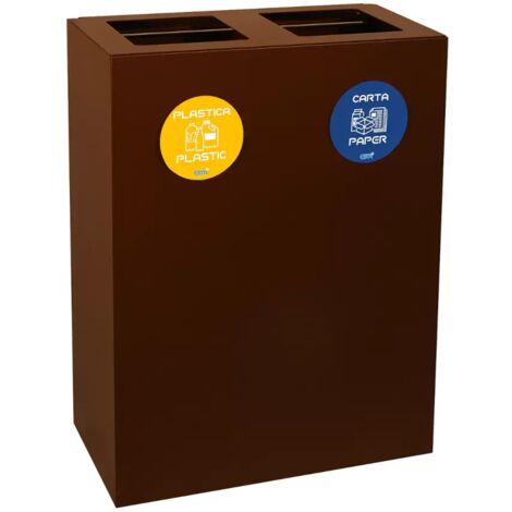 Bidone differenziata 2 scomparti 60 litri corten