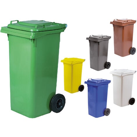 Bidone immondizia carrellato lt. 120 - cm 55 x 50 x 94 verde