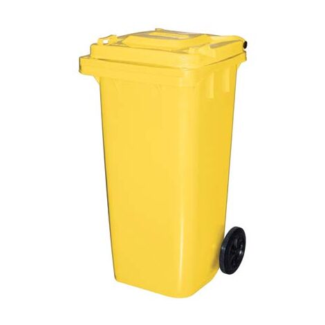 BIDONE IMMONDIZIA GREEN 120 + RUOTE ICS  GIALLO LT 120 CM 55X50 H.CM 94
