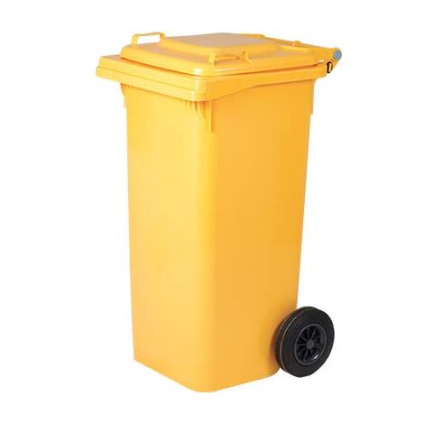 BIDONE IMMONDIZIA GREEN 240 + RUOTE ICS GIALLO LT 240 CM 72X58 H.CM 106