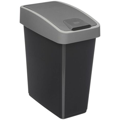 Bidone in plastica a 2 aperture 45l grigio - 5five