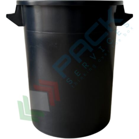 Bidone industriale con manici 35 litri - Nero - Mobil Plastic