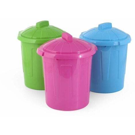 Bidone Pattumiera con Coperchio - Assortiti - 8 l