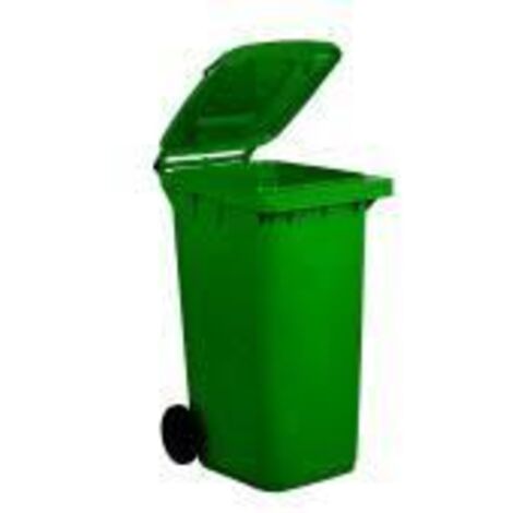 Bidone Pattumiera Immondizia con Ruote Verde 240 Litri