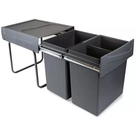 Bidone per la raccolta differenziata Emuca 8199423 plastica 40L grigio antracite