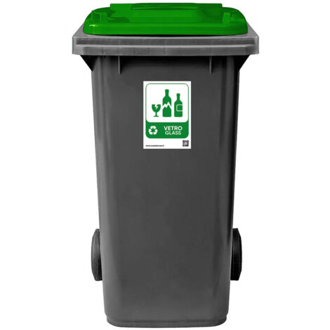 Bidone per la raccolta differenziata grande 240 lt condominio hotel ristoranti certificato UNI EN 840 per rifiuti e riciclo - colorigenerali: VERDE
