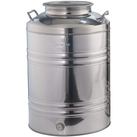 Bidone per Olio Sansone 50 litri Predisposizione Rubinetto in Acciaio Inox Fusto