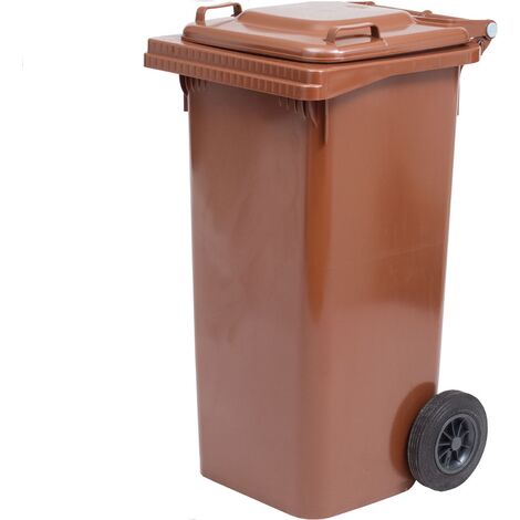 Bidone per raccolta differenziata con ruote 120Lt ICS -  Maroon