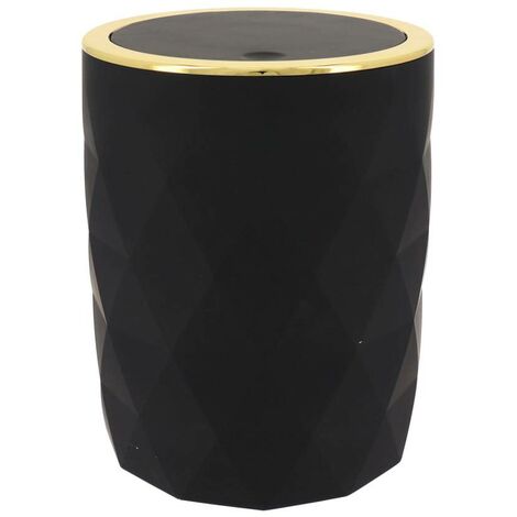 Bidone per rifiuti in abs + gomma 6l - nero - Tendance