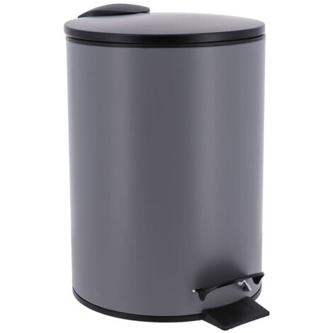 Bidone per rifiuti in metallo drop-brake 3l - grigio nero - Tendance