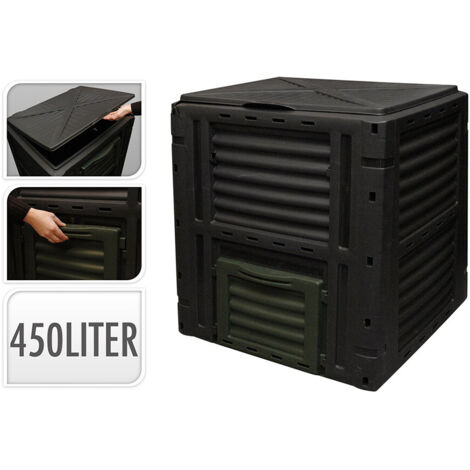 Bidone progarden compostador 450l porta inferiore coperchio rimovibile