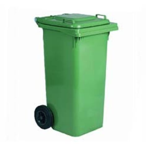BIDONE QUADRO NETTEZZA URBANA CON RUOTE LT.240- - cm.73x58,5x109,2h. - verde - 1 pezzi XTRA