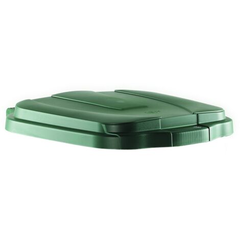 Bidone Raccolta differenziata Lt. 100 con ruote Pattumiera hccp grigio e Coperchio Verde