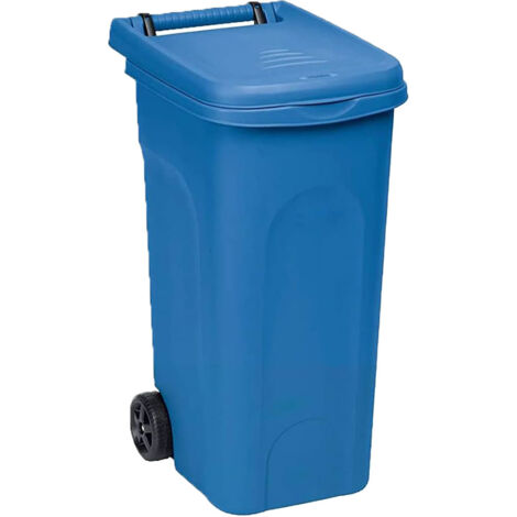 Bidone Urban Con Ruote 80Lt Blu