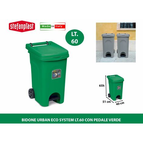 Stefanplast s.p.a. pattumiera begreen 50 lt verde per differenziata  stefanplast