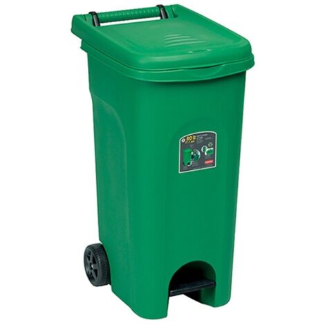 Bidone Urban Quadro con Pedale Verde L 80 Stefanplast