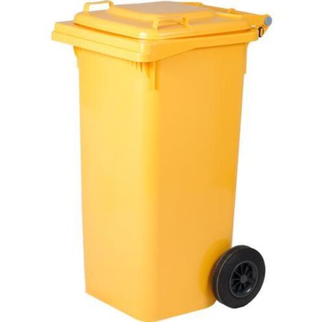 BIDONE X RIFIUTI C/RUOTE 120LT GIALLO