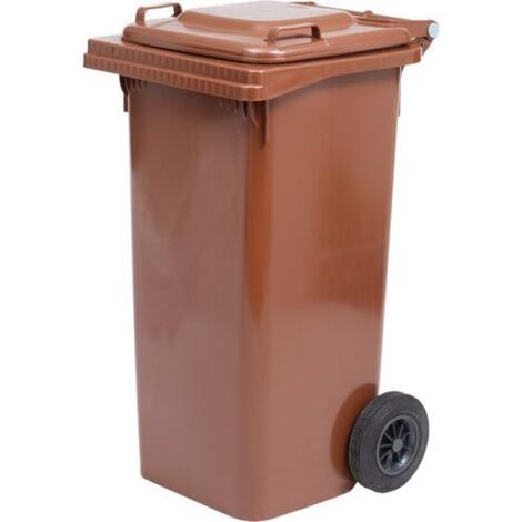 BIDONE X RIFIUTI C/RUOTE 120LT MARRONE
